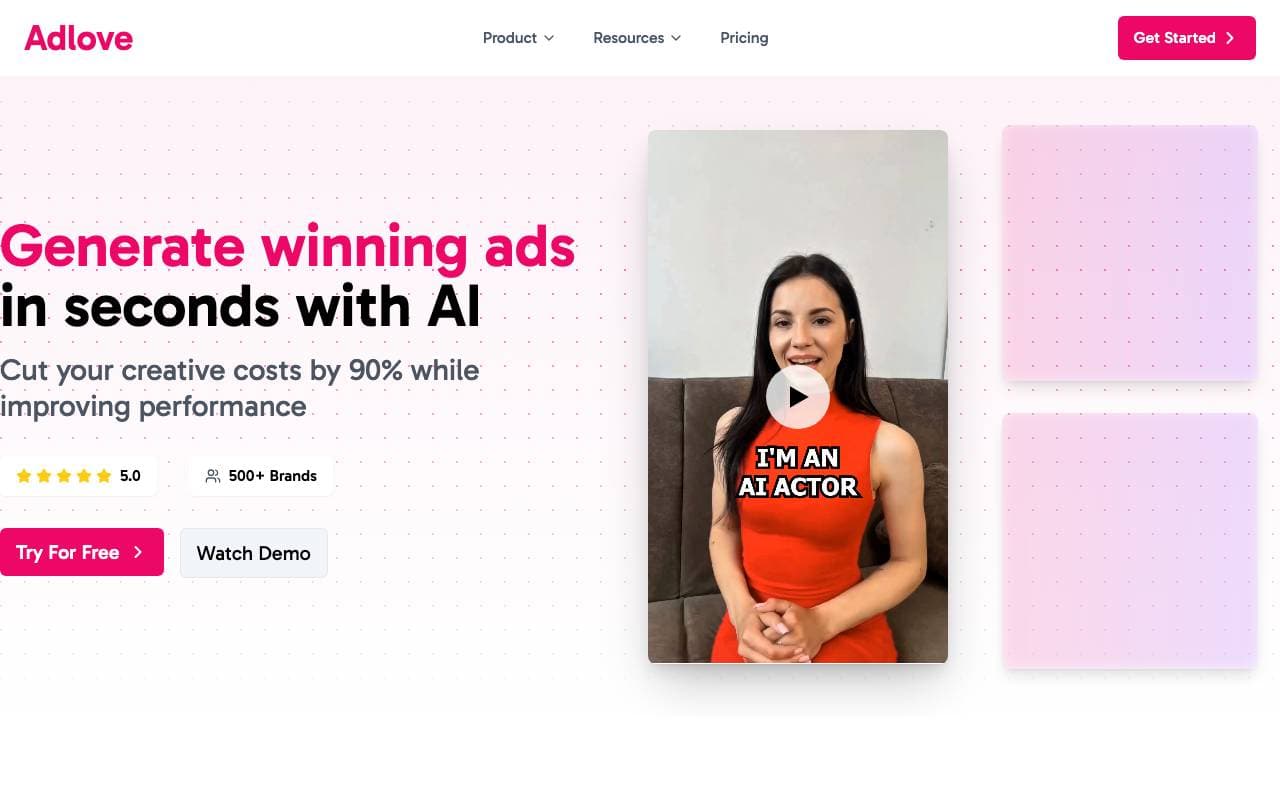 Adlove interface preview