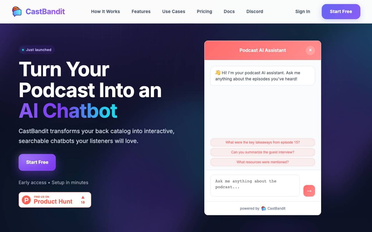 CastBandit interface preview
