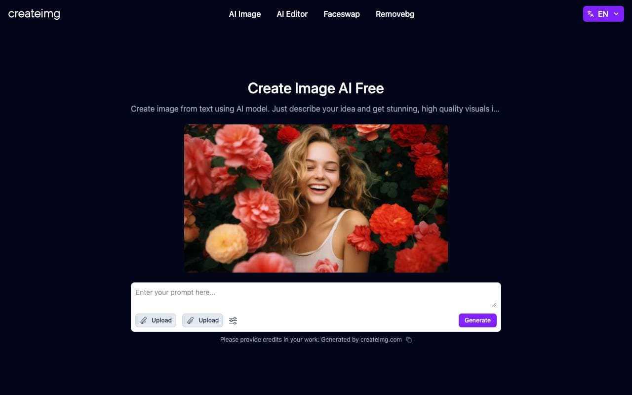CreateImg interface preview