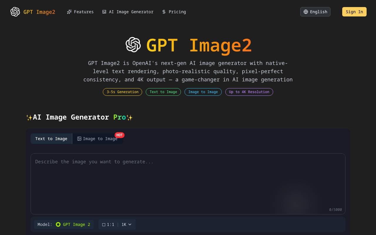 GPTImage-2 interface preview