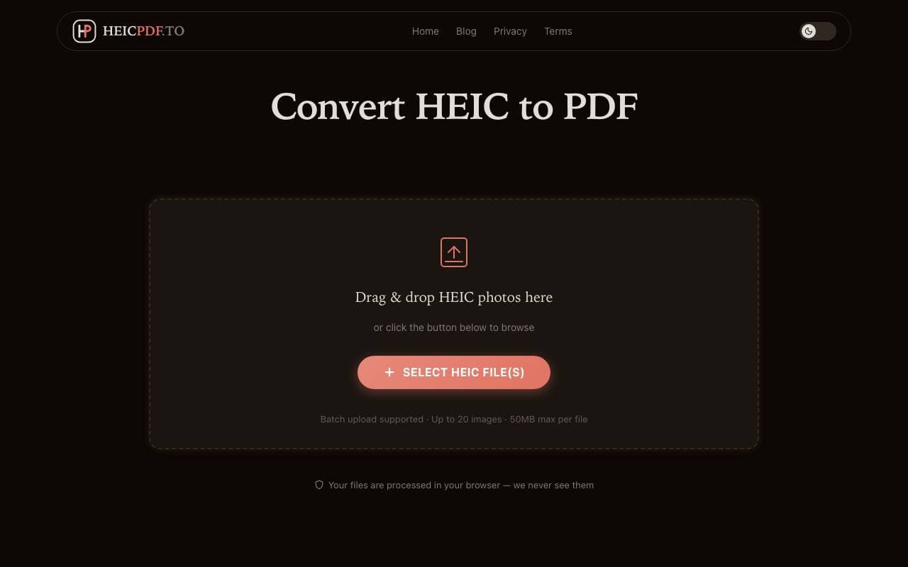 HEICPDF.TO interface preview