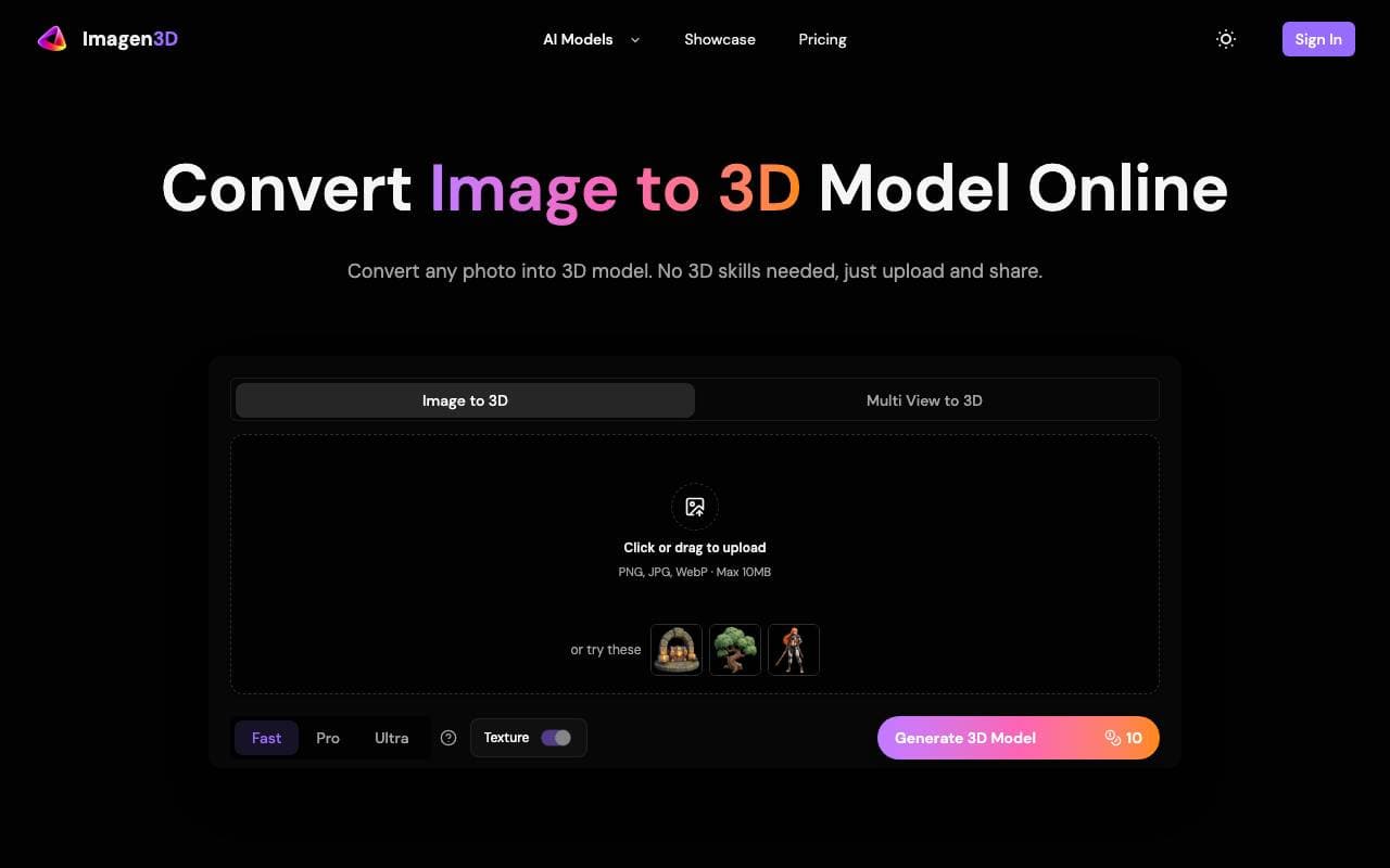 Imagen 3D interface preview