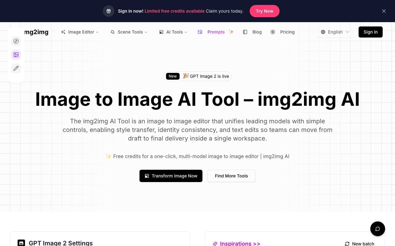 img2img AI interface preview