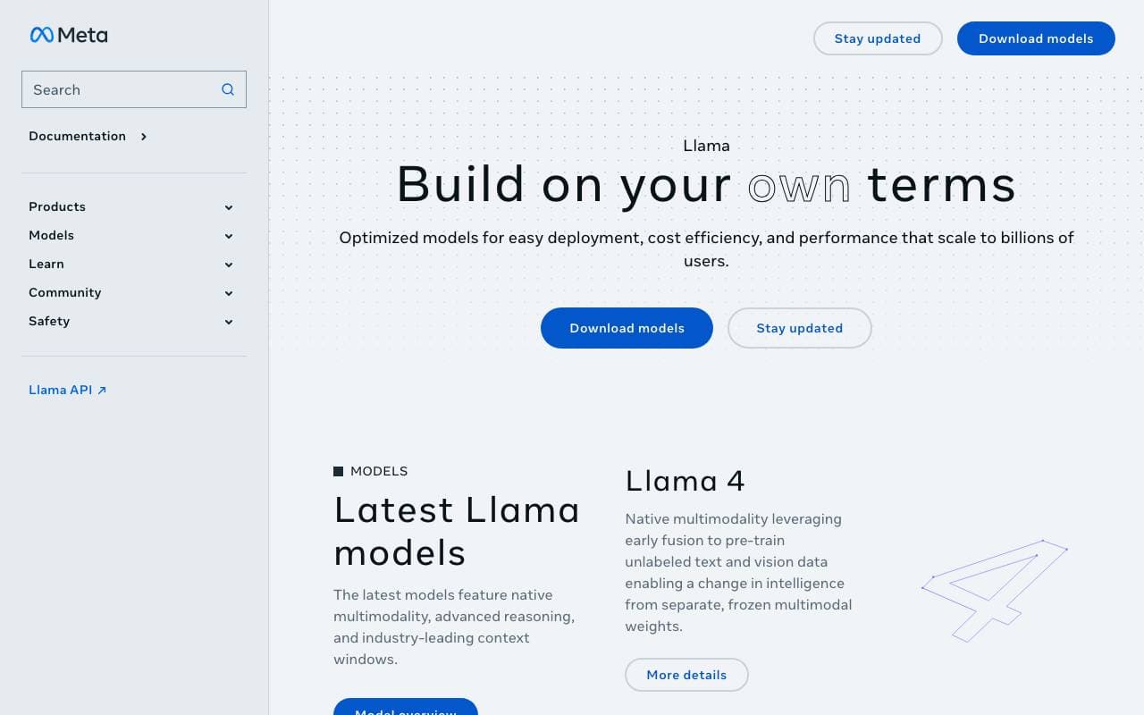 Llama 3.3 interface preview