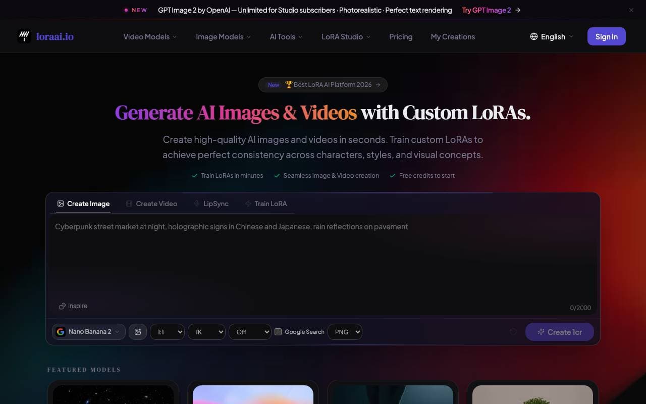 LoRA AI interface preview