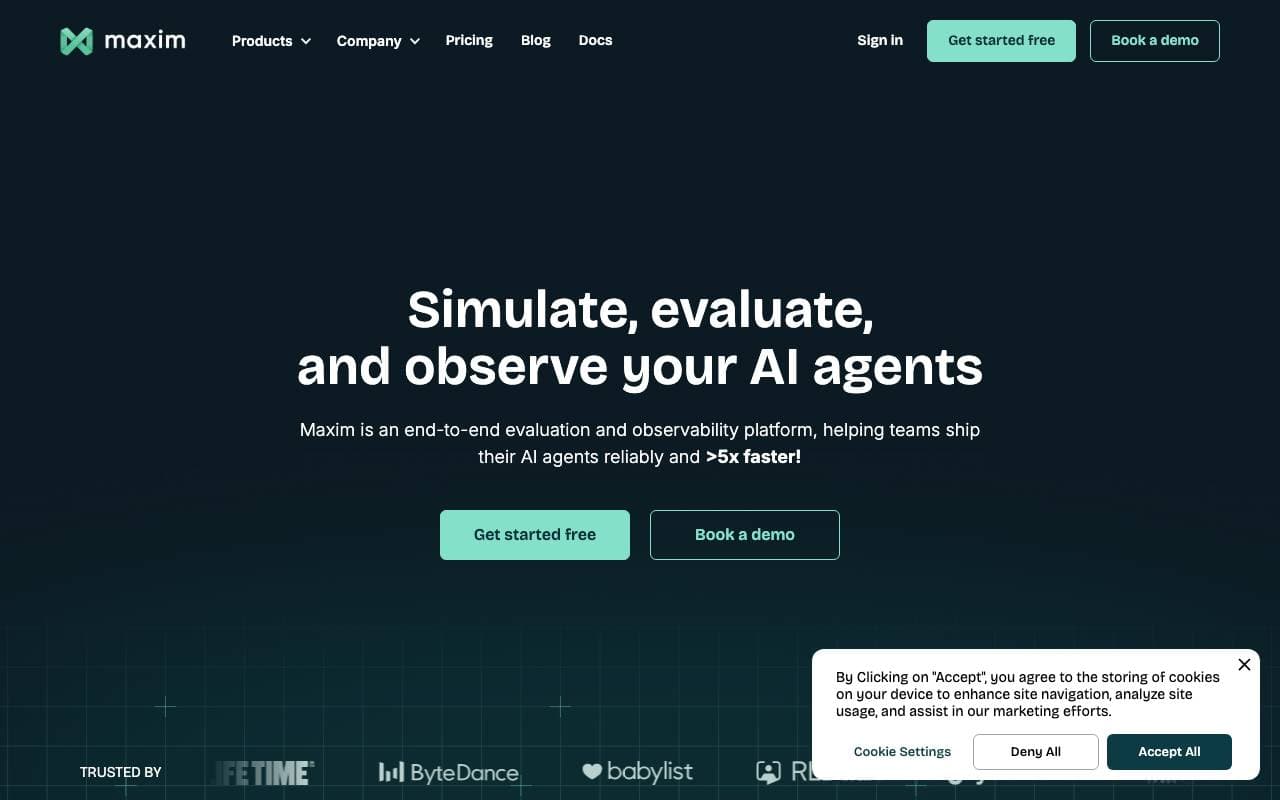 Maxim AI interface preview