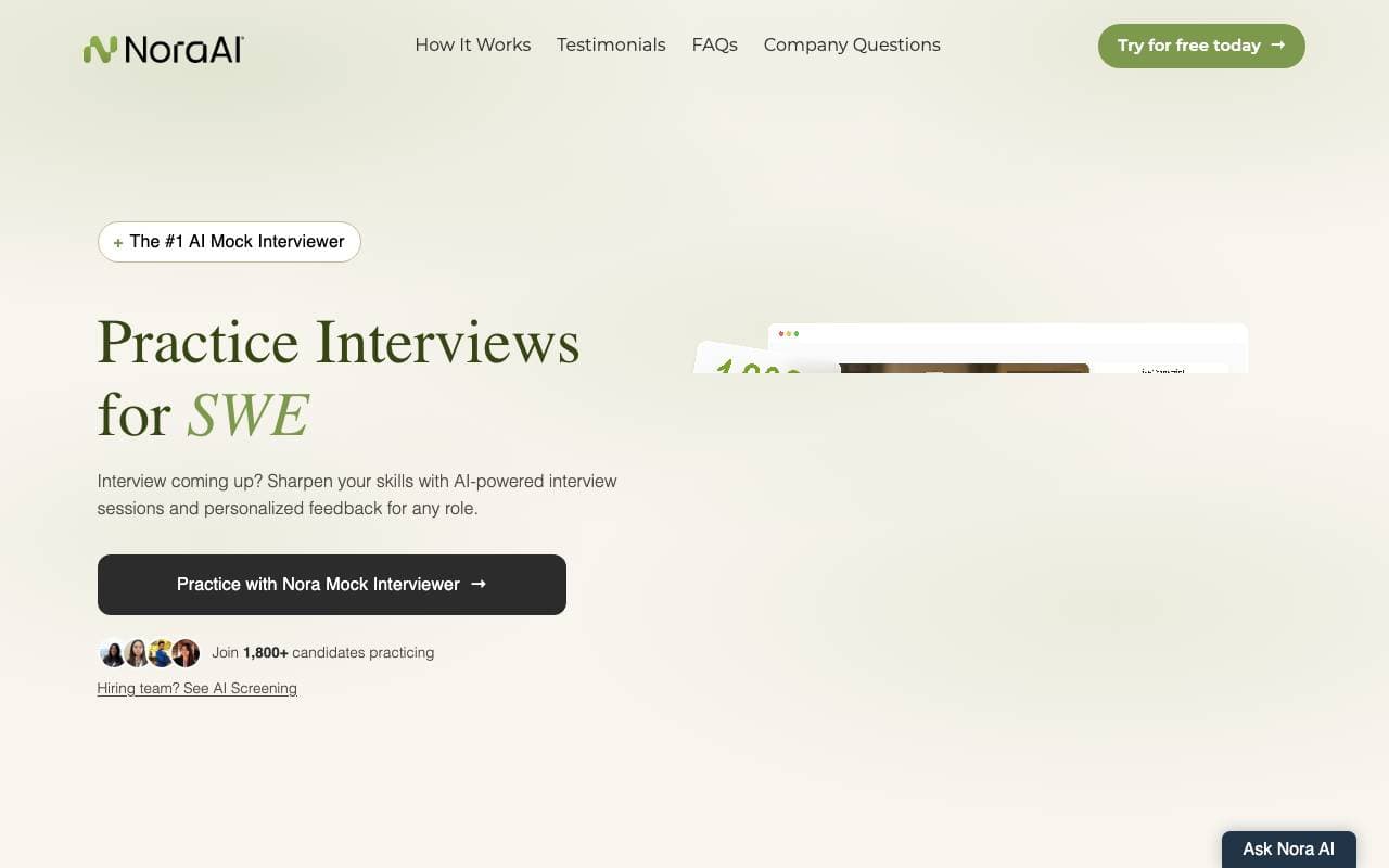 Nora AI interface preview