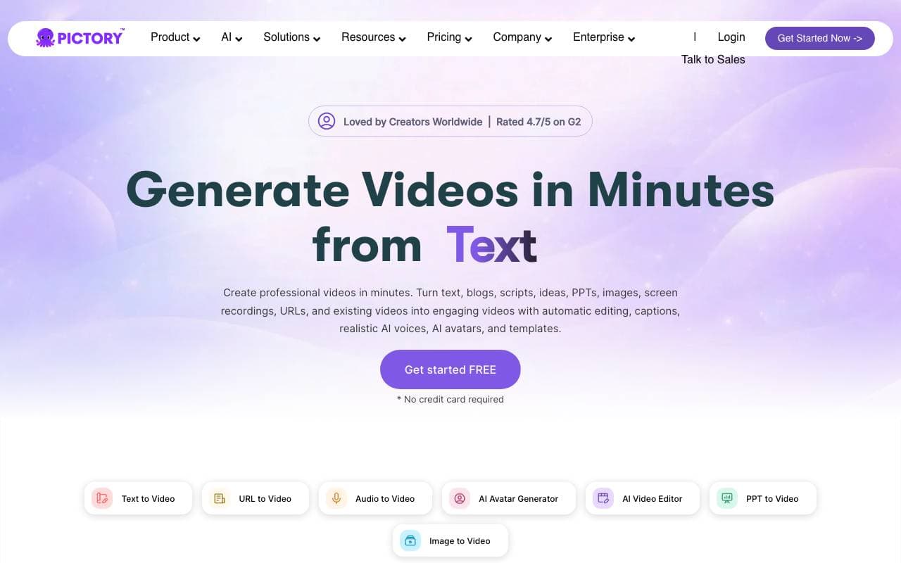 Pictory AI interface preview