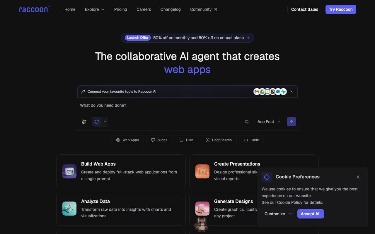 Raccoon AI interface preview
