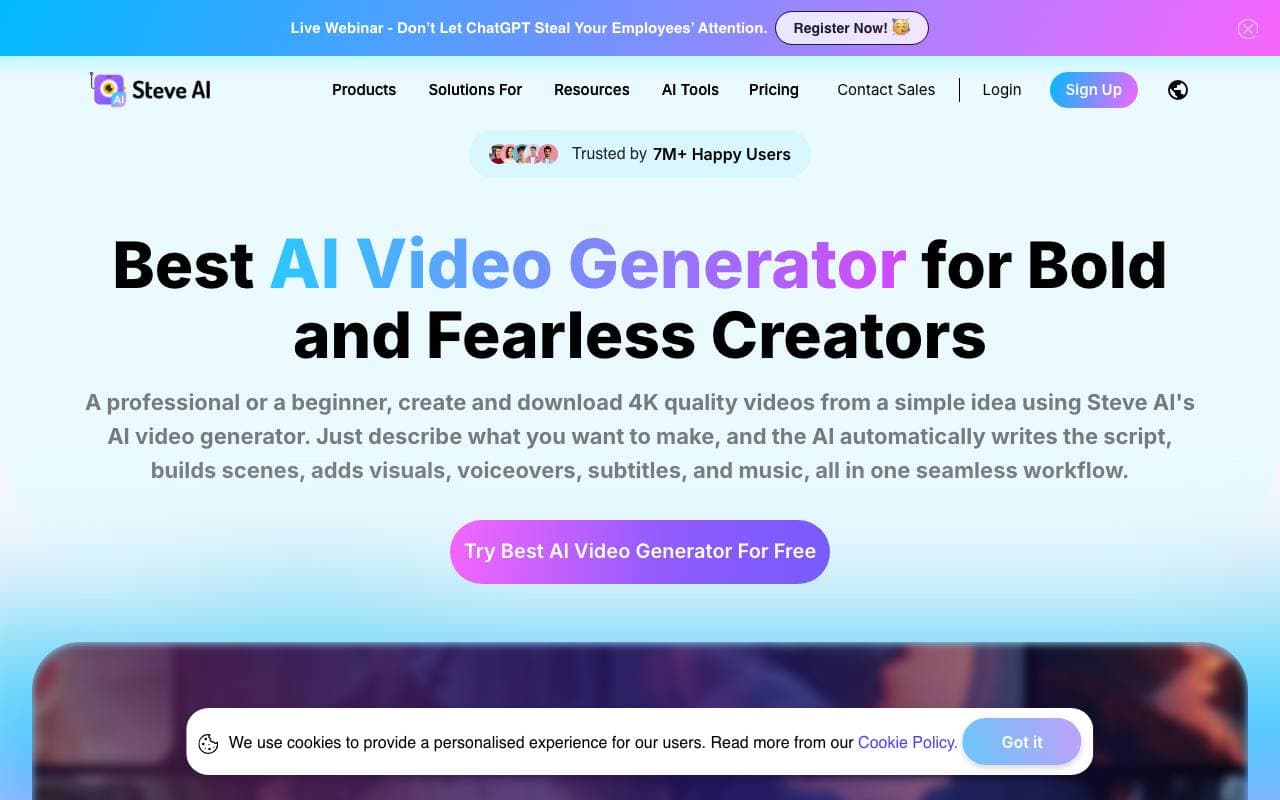 Steve Ai interface preview