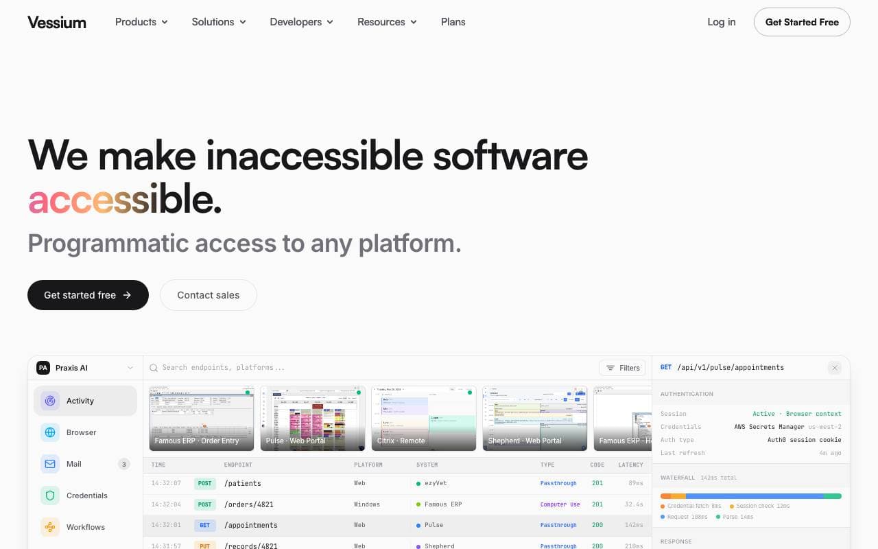 Vessium AI interface preview