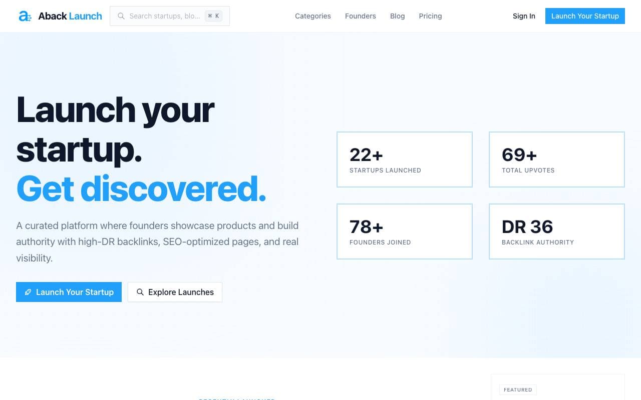Aback Launch interface preview