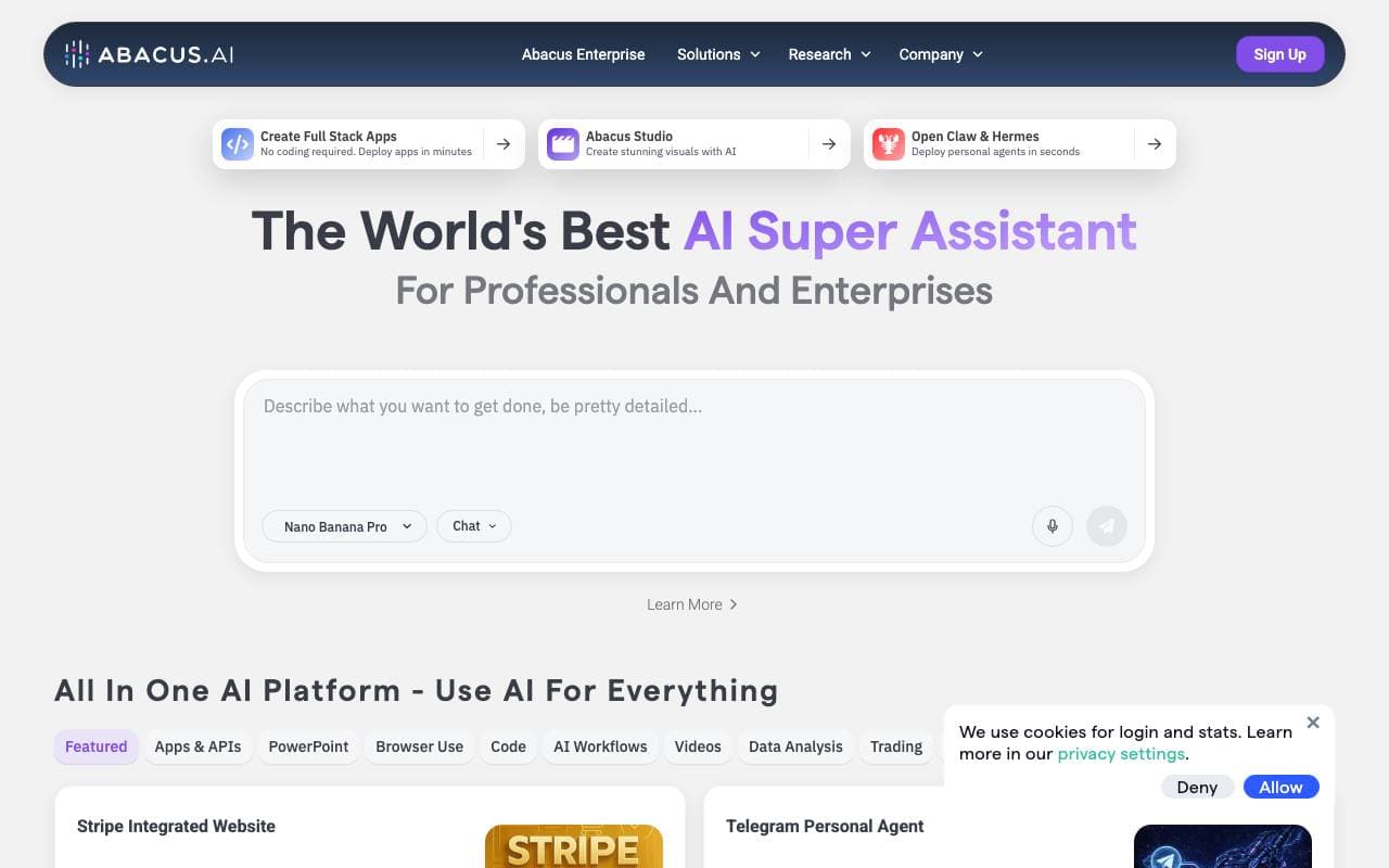 Abacus AI interface preview