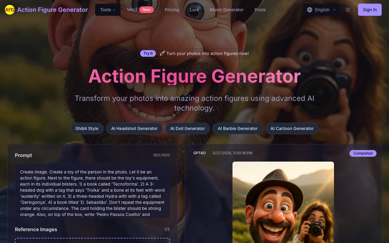 Action Figure interface preview