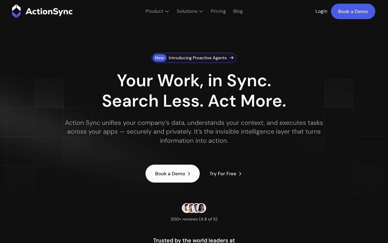 Action Sync interface preview