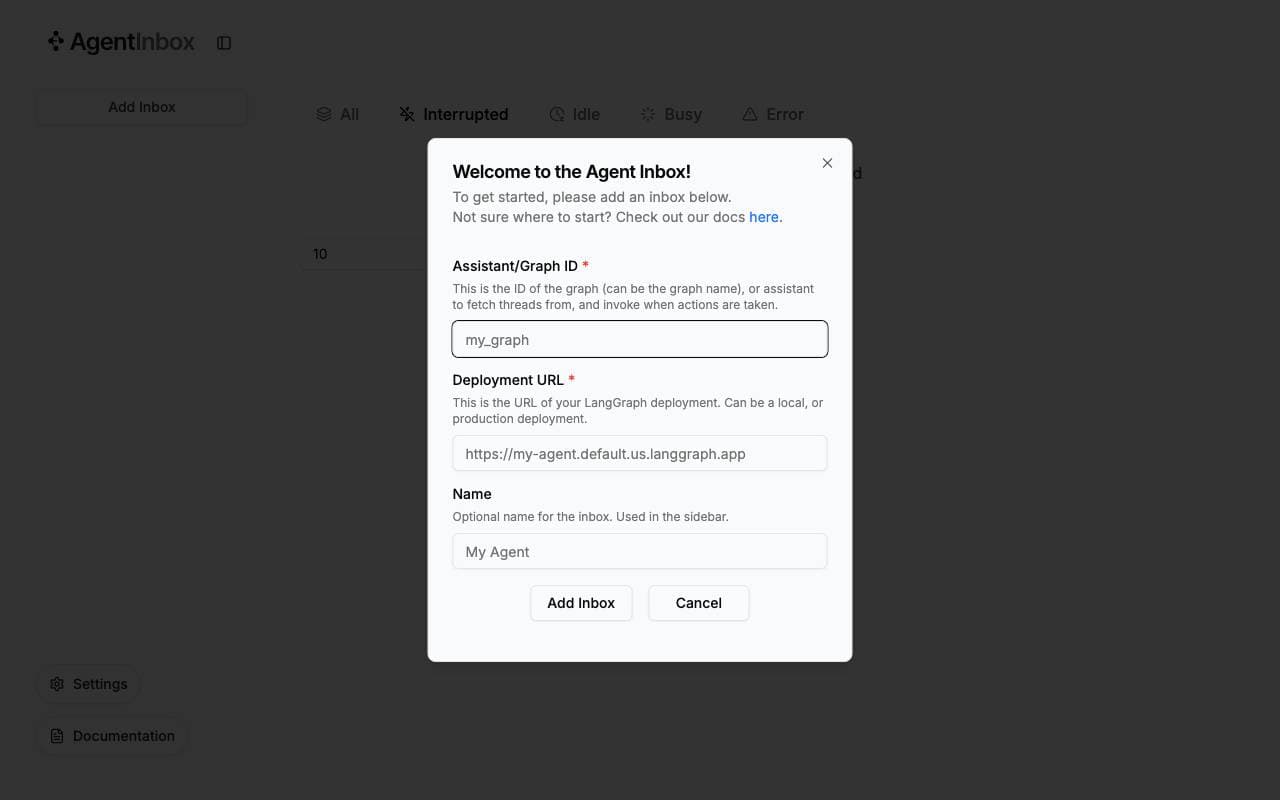 Agent Inbox UI interface preview