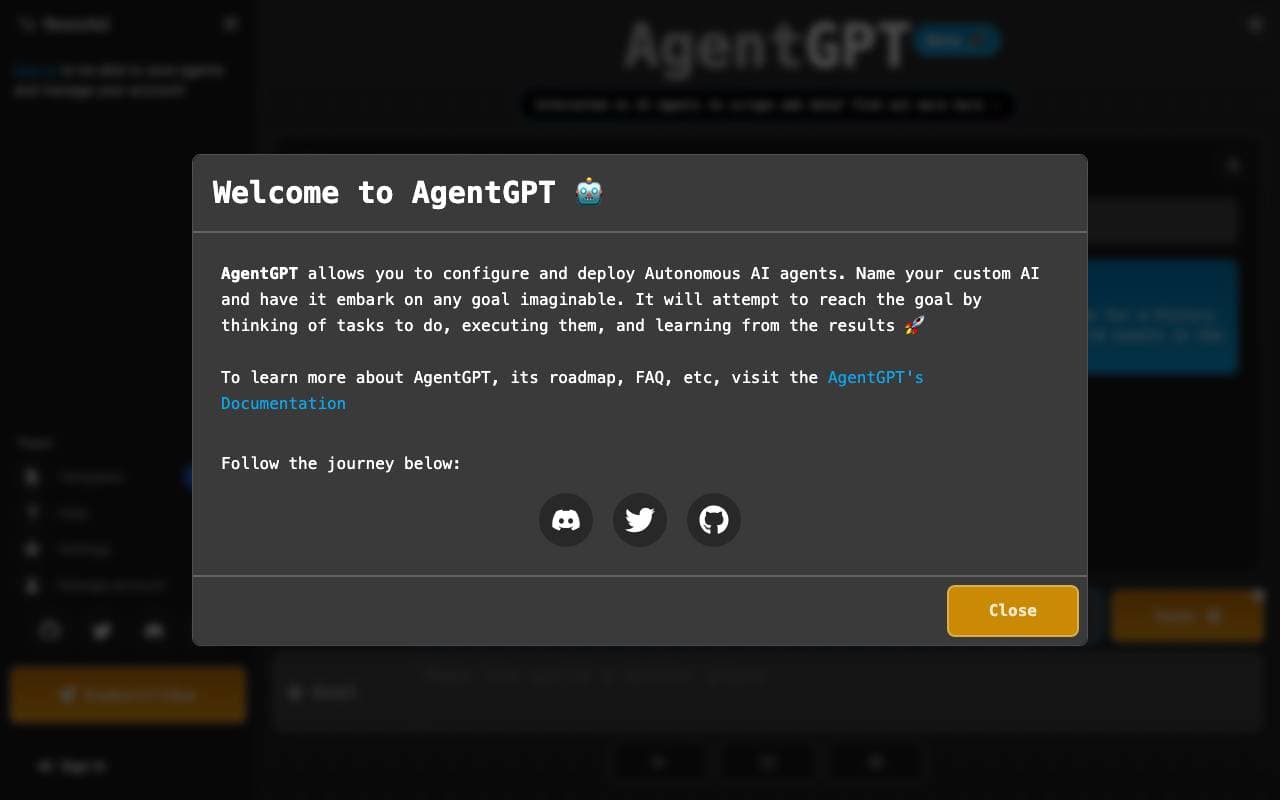 AgentGPT interface preview