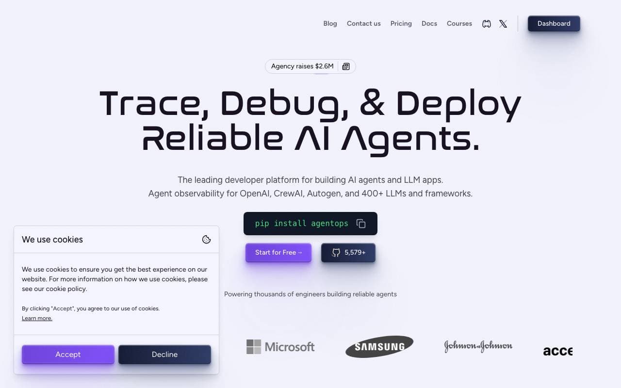 AgentOps AI interface preview