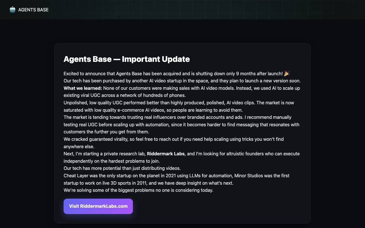 Agents Base interface preview