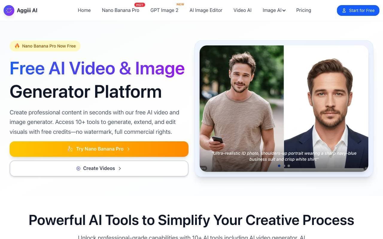 Aggiii AI-Professional AI Platform interface preview