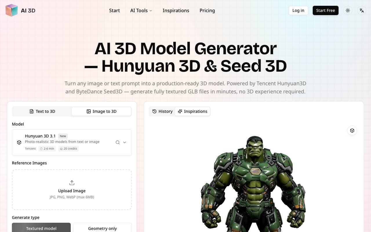 AI 3D interface preview