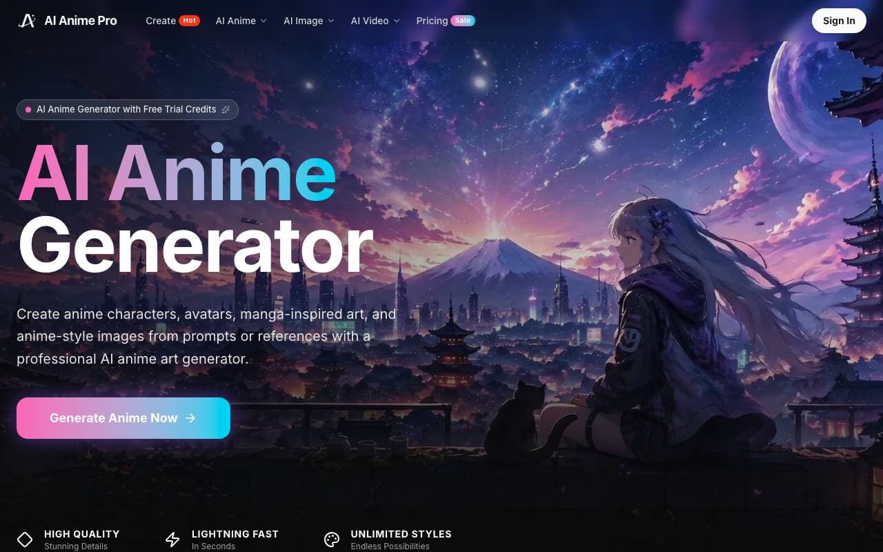 AI Anime Pro interface preview