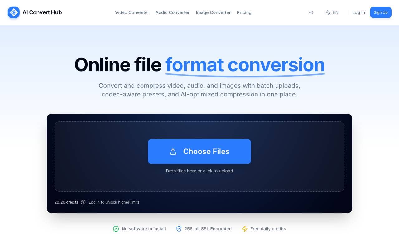 AI Convert Hub interface preview