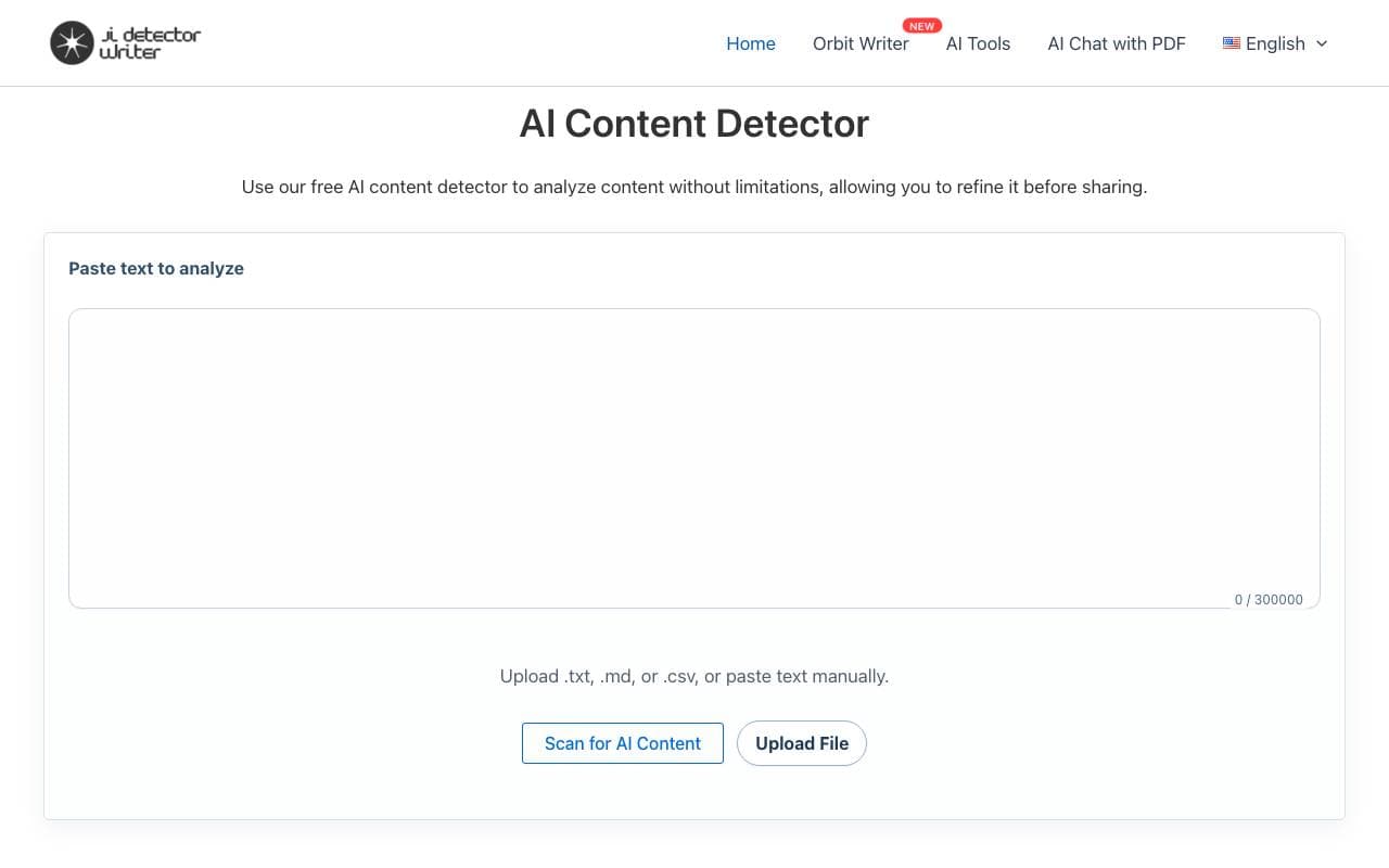 AI Detector Writer interface preview
