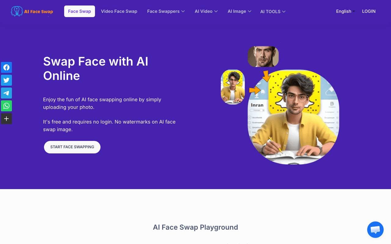 AI Face Swap interface preview