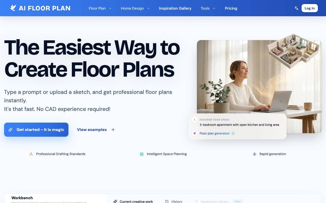 AI Floor Plan interface preview