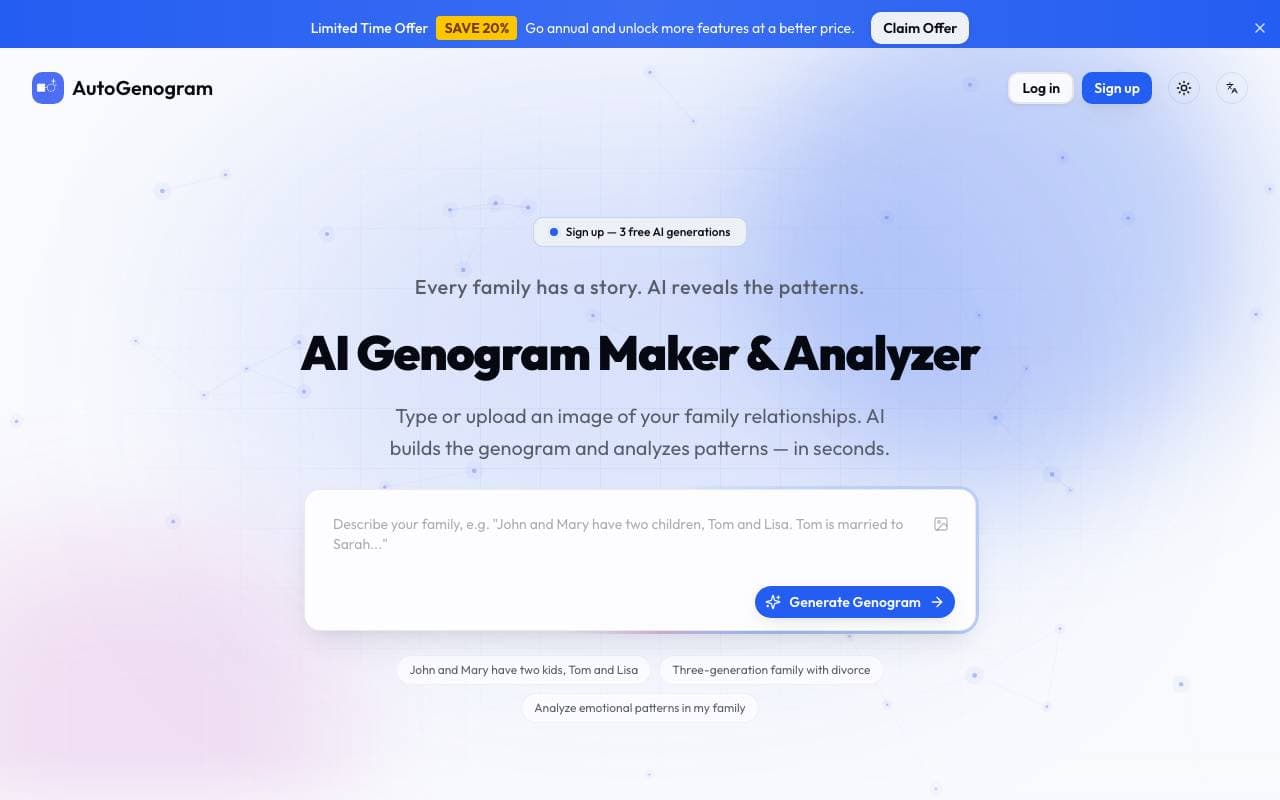 AI Genogram Maker interface preview
