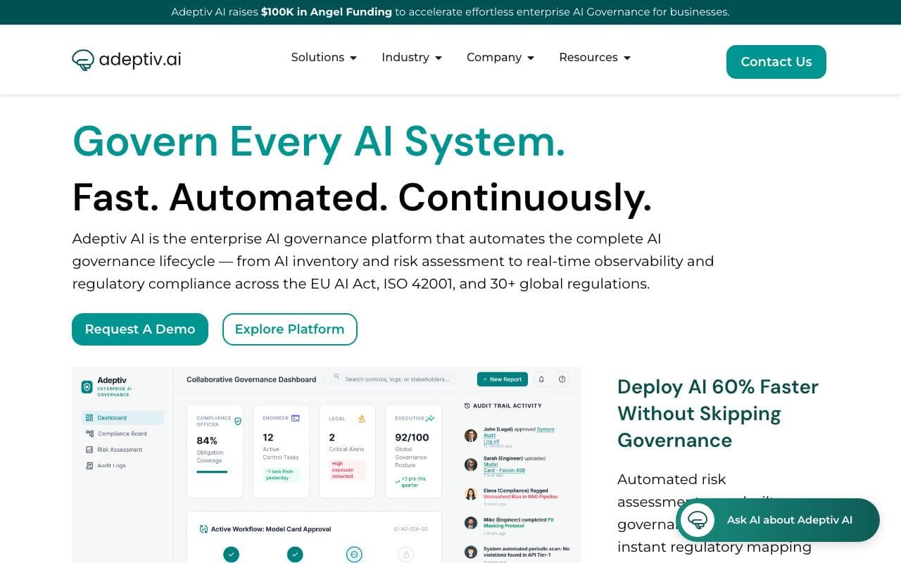 AI Governance Product interface preview