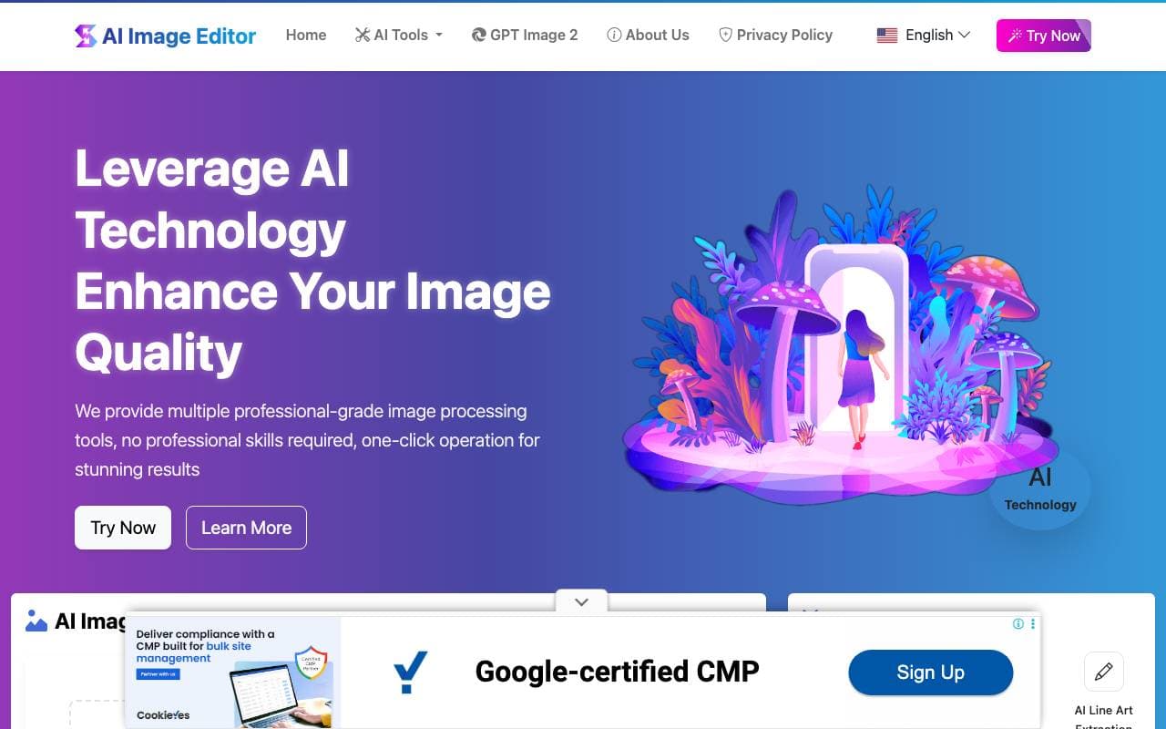 AI Image Editor interface preview