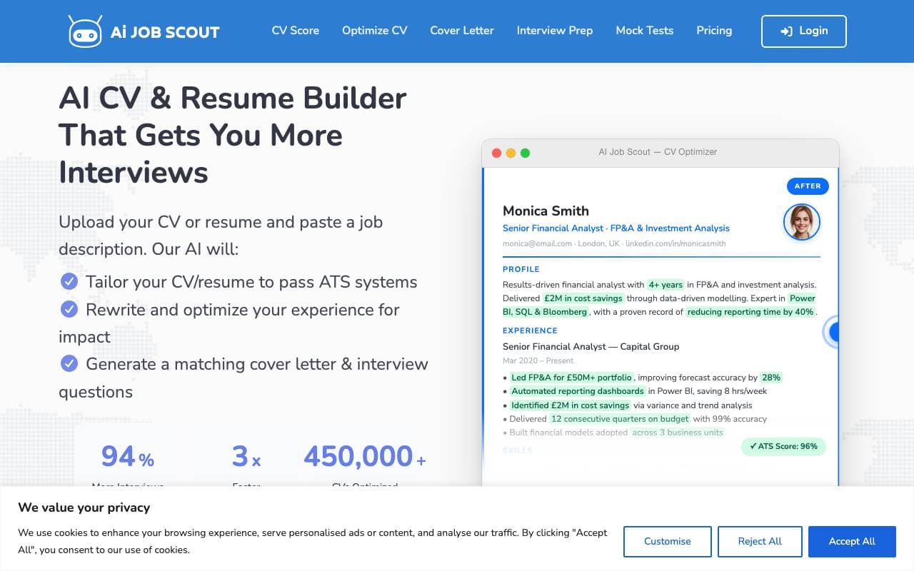 AI Job Scout interface preview