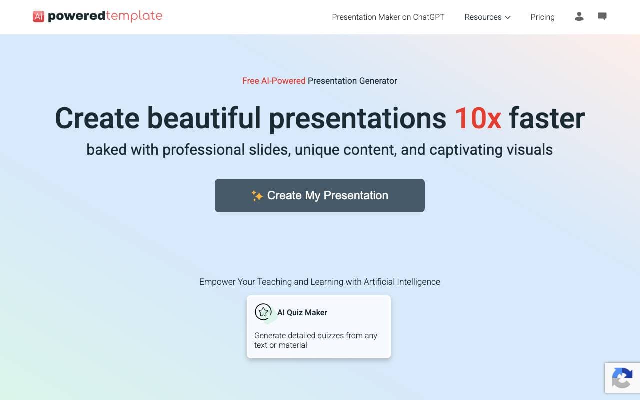 AI Presentation Maker interface preview