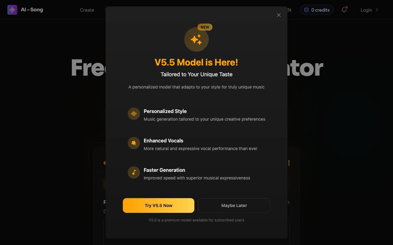 AI-Song - Free AI Song Generator interface preview