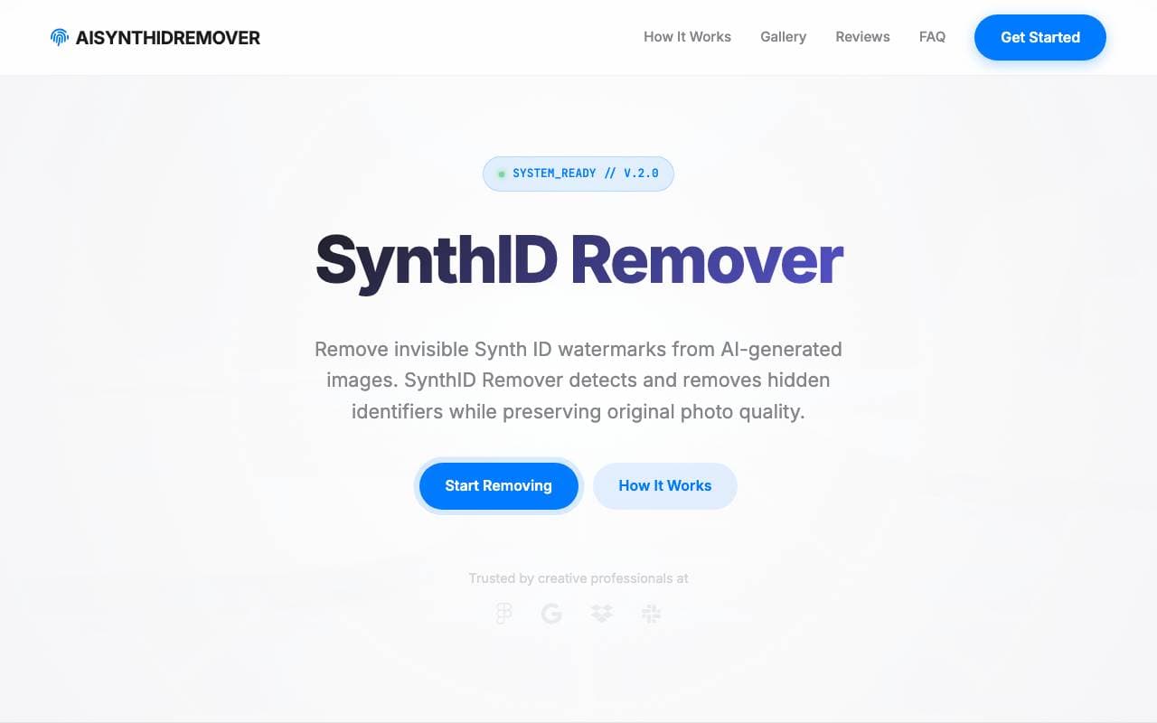 AI Synth ID Remover interface preview