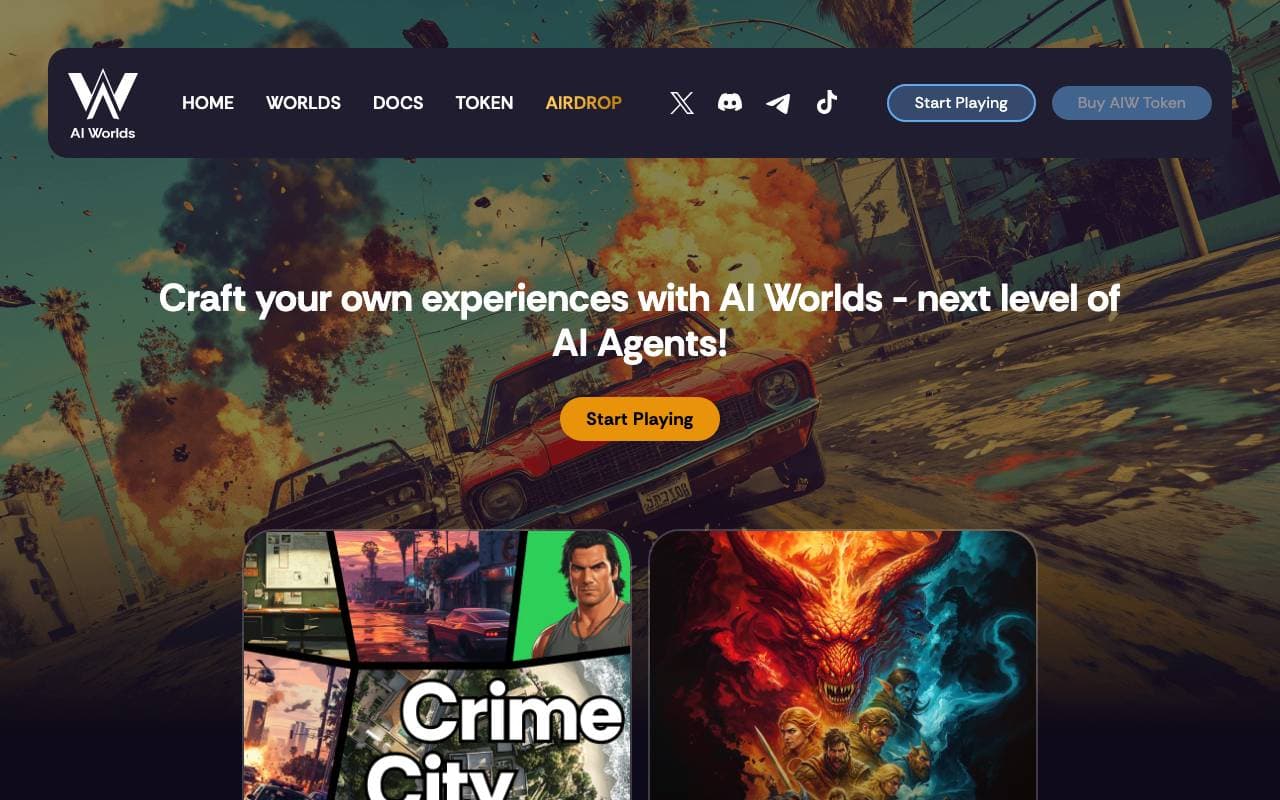 Ai Worlds interface preview