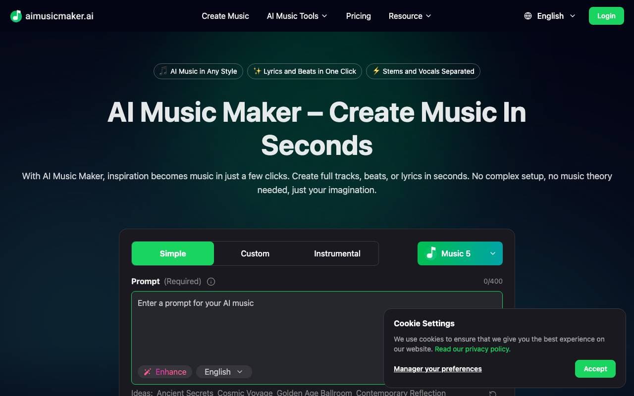 aimusicmaker interface preview