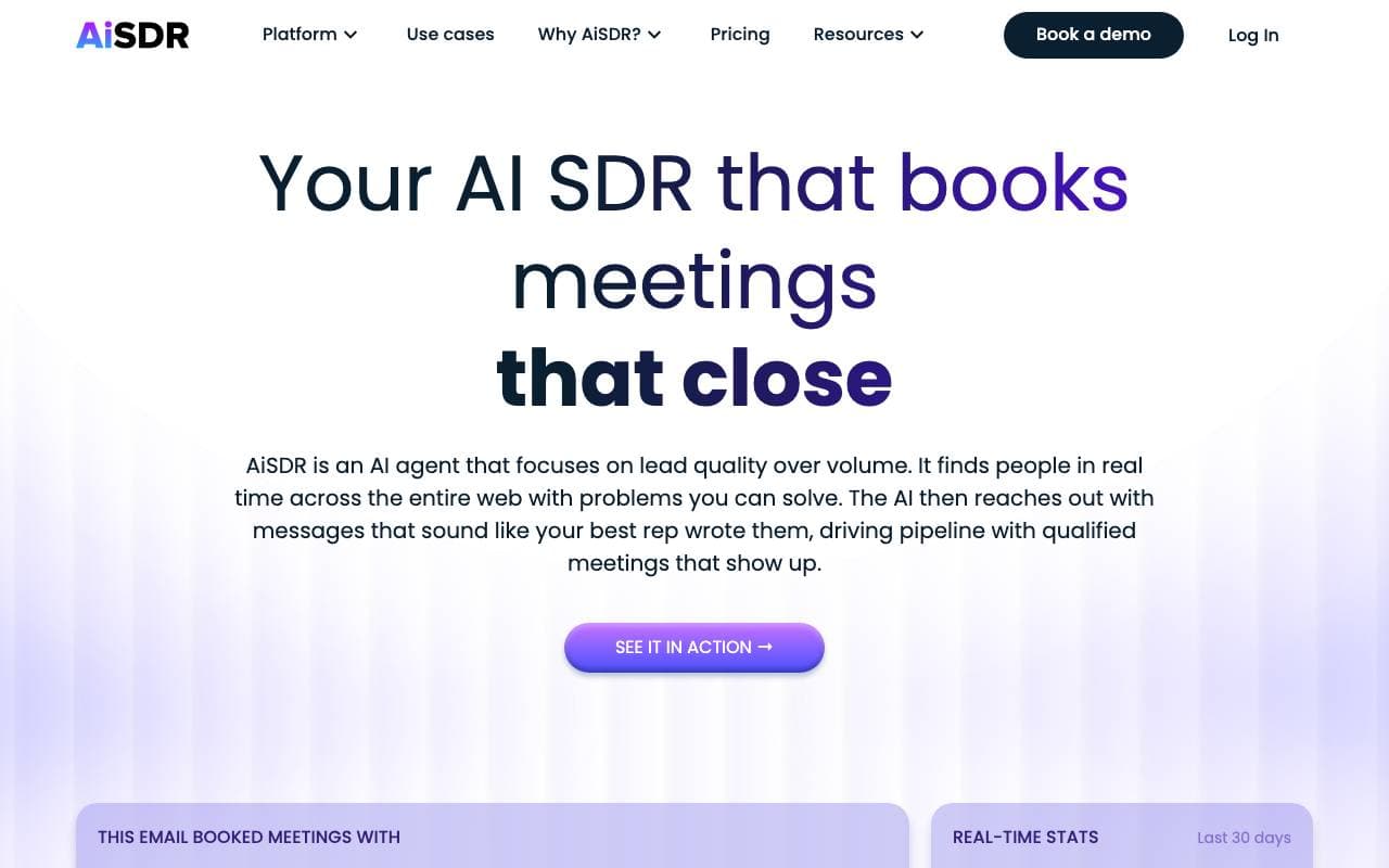 AiSDR Platform interface preview