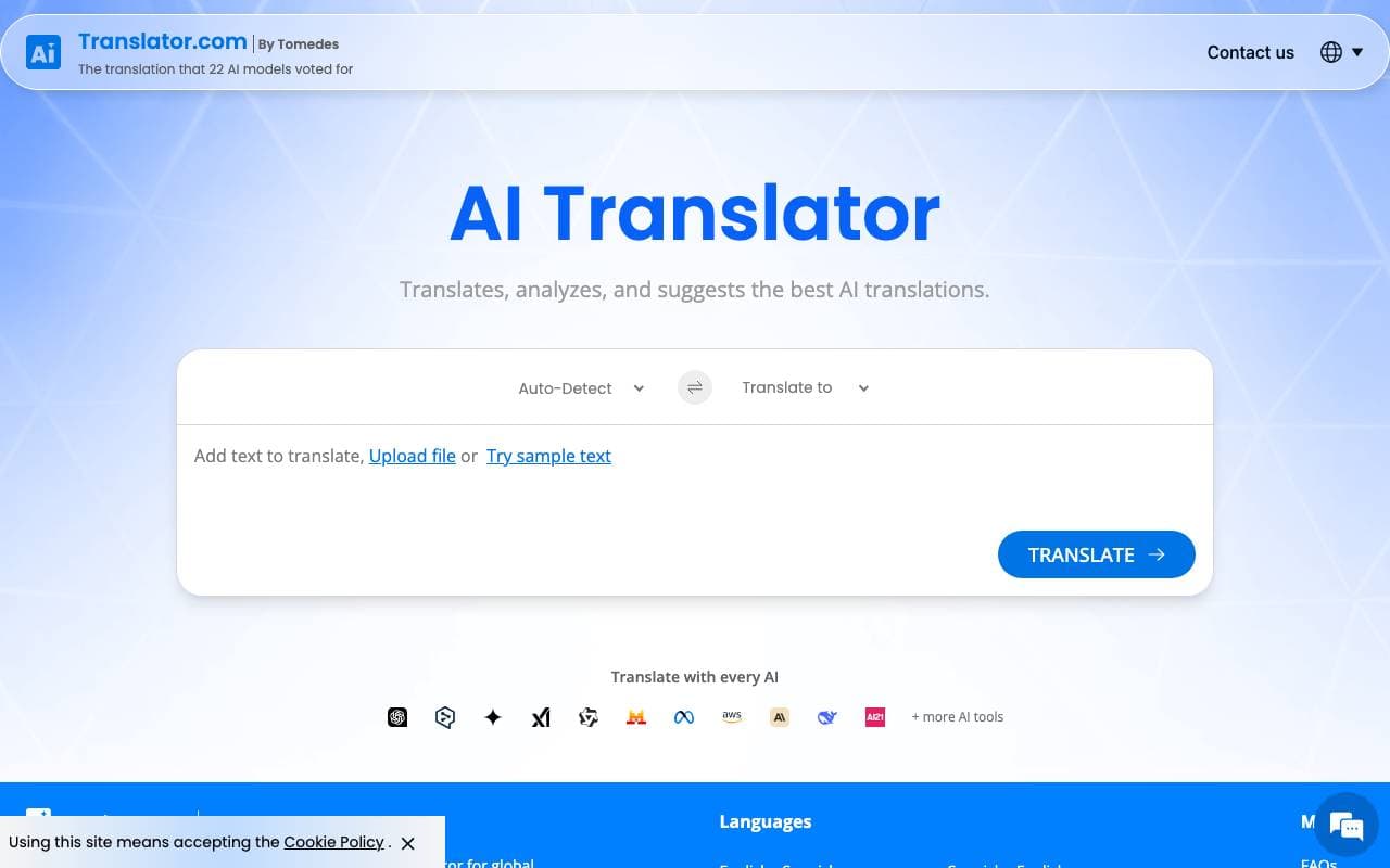AITranslator.com interface preview