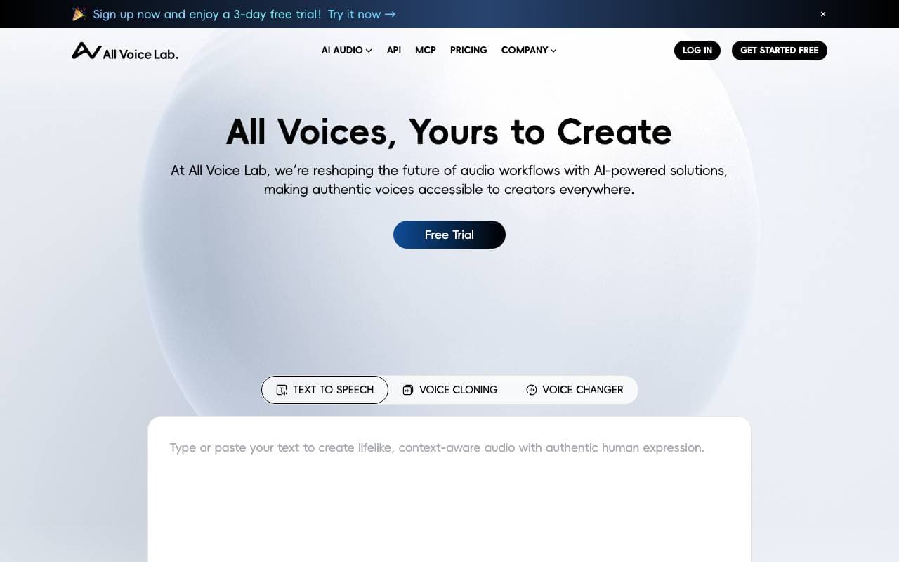 All Voice Lab interface preview