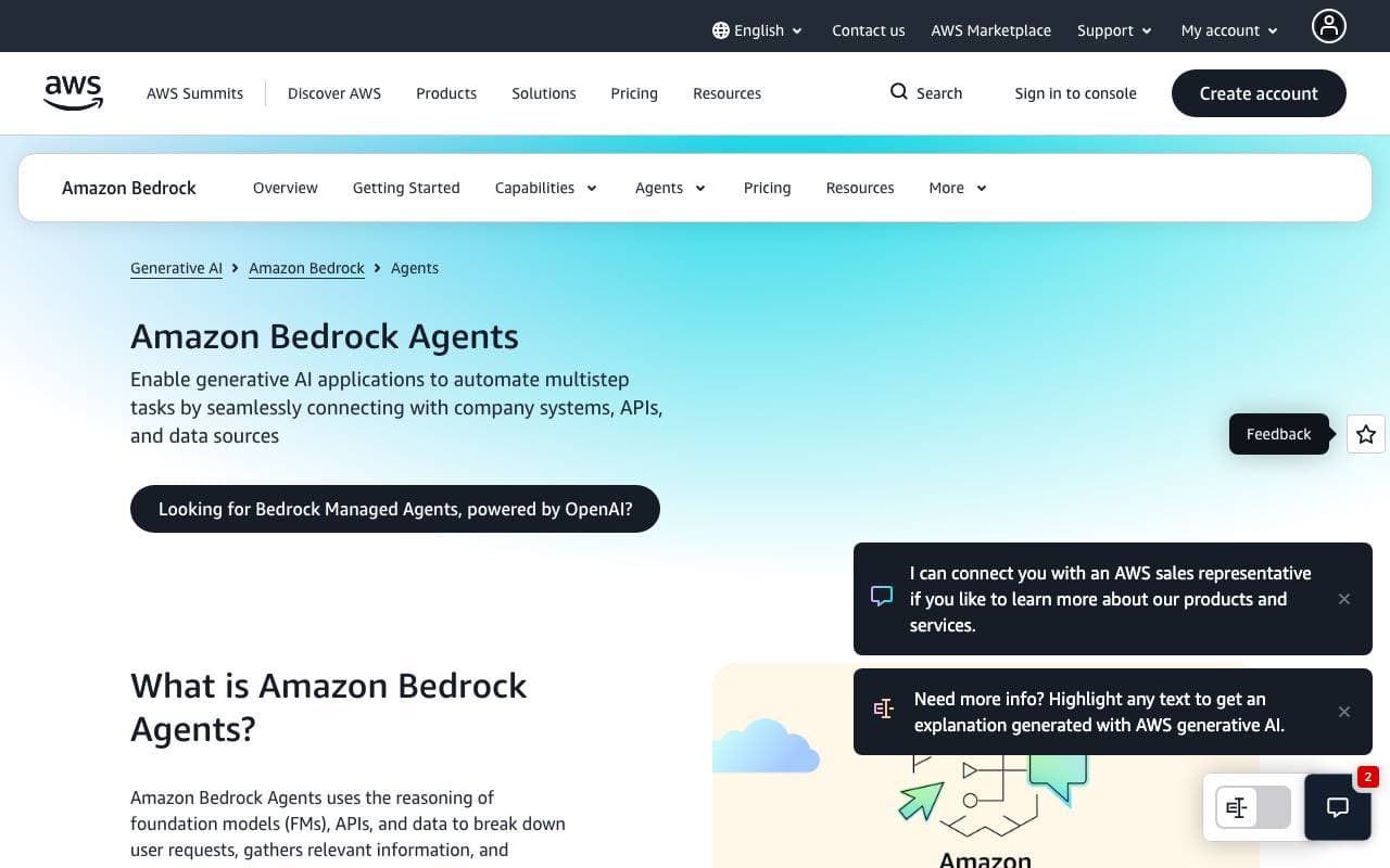 Amazon Bedrock Agents interface preview