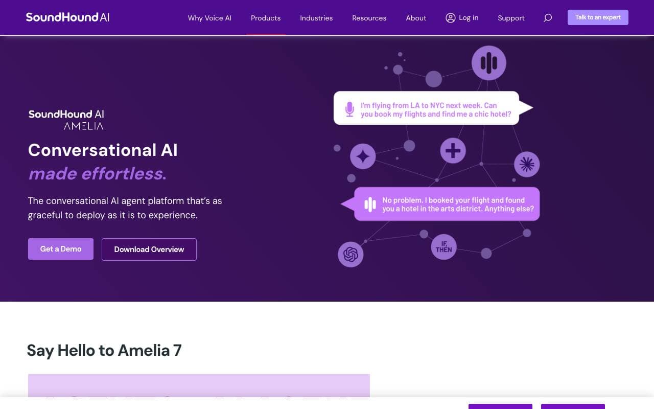 Amelia AI interface preview