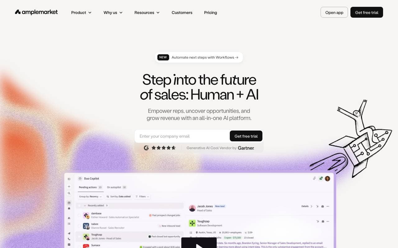 Amplemarket AI interface preview