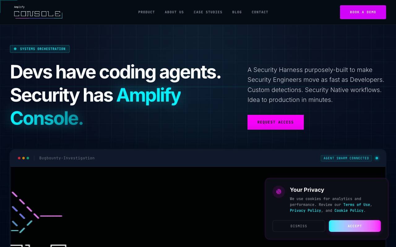 Amplify Security interface preview