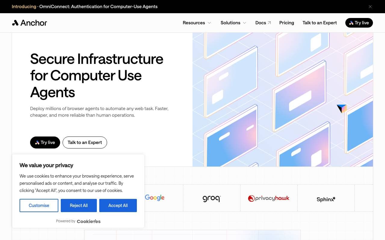 Anchor Browser Tool interface preview