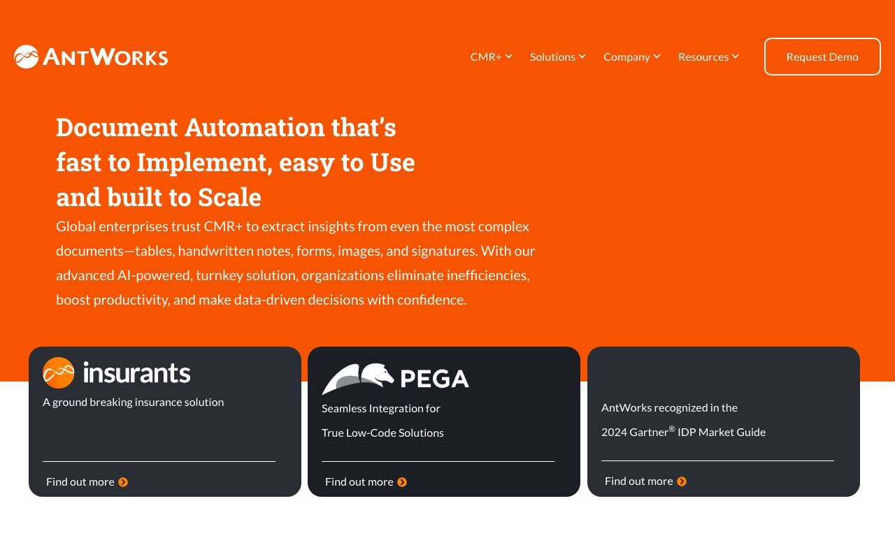 AntWorks Intelligent Automation interface preview