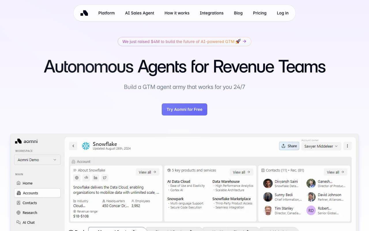 Aomni AI interface preview