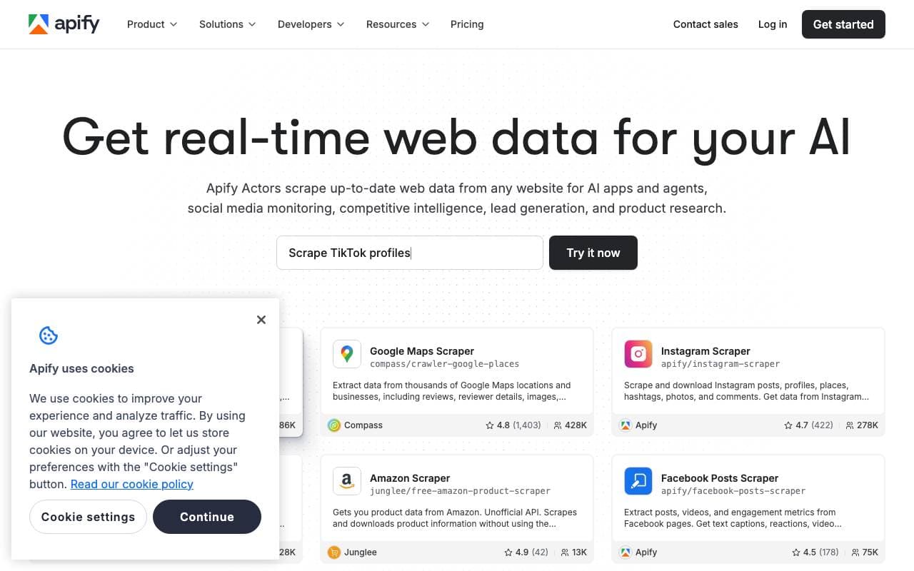 Apify Store interface preview